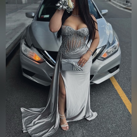 Algist Silver Prom Dress - Picture 3 of 4